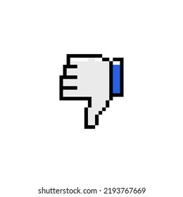 Thumbs Down Pixel Icon Vector Design