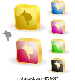 Thumbs down. Set of design icons.