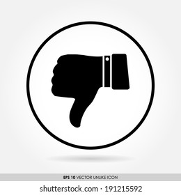 Thumbs Down Sign In Circle - Vector Icon - Disappointed & Dislike Concept