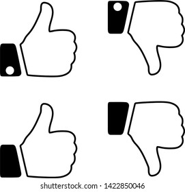 Thumbs up and down Sign gesture.
