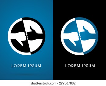 Thumbs up and Thumbs down, sign, icon graphic vector