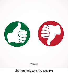 Thumbs up thumbs down - stock vector