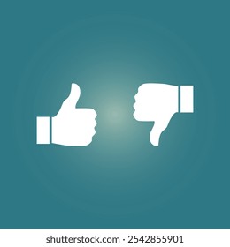 Thumbs up down trendy artwork stunning abstract vector illustration colorful practical design.eps