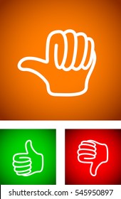 thumbs up down and undecided set