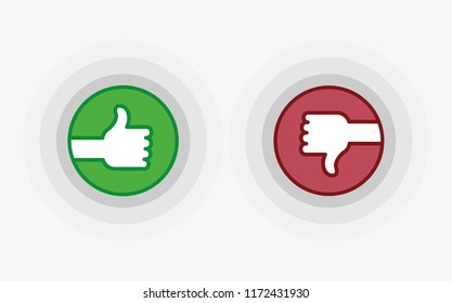 Thumbs up and down, vector icon