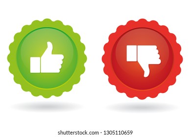 Thumbs up and down, vector icon