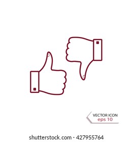 Thumbs up down vector icon