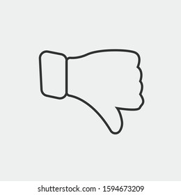 Thumbs down vector icon illustration sign
