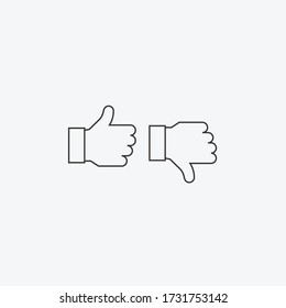 Un icono de vector hacia arriba y hacia abajo, como o no me gusta.  