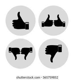 thumbs up and down  - vector icon set