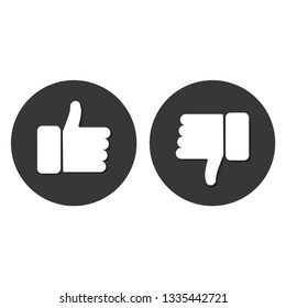 Thumbs up and thumbs down vector icon simle signs like or dislike. EPS 10