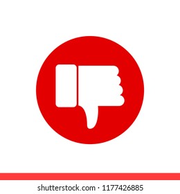 Thumbs down vector icon, unlike symbol. Simple, flat design for web or mobile app