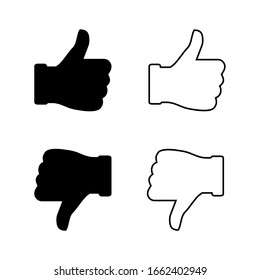 Thumbs Up and Down Vector Icons Set