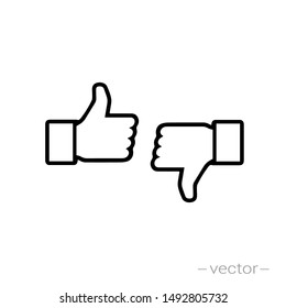 	
Thumbs Up And Thumbs Down. Vector Illustration Line Icon.