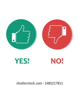 Thumbs up and down vector. Like and Dislike illustration. Yes and no. Icons,
