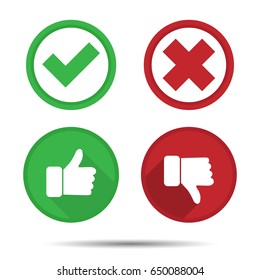 Thumbs up and Thumbs down, Yes, No, icons