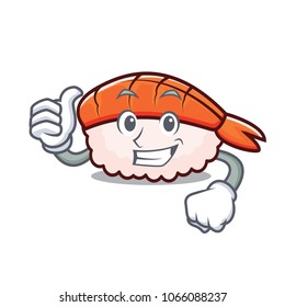 Thumbs up ebi sushi character cartoon