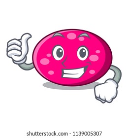 Thumbs up ellipse character cartoon style