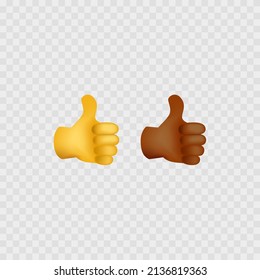 Thumbs up emoji. Isolated. Hands icons. Vector