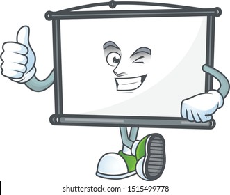Thumbs up empty project screen mascot for display.