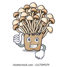 Thumbs Up Enoki Mushroom Character Cartoon