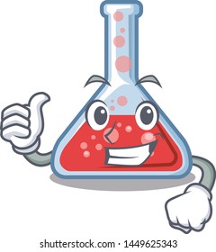 Thumbs up erlenmeyer flask in the character shape
