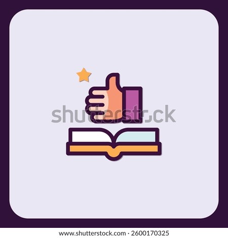 Thumbs Up for Excellent Book: A Positive Reading Experience Icon