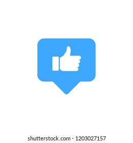 Thumbs up facebook and heart shape. Like icon. Social media. Vector illustration.
