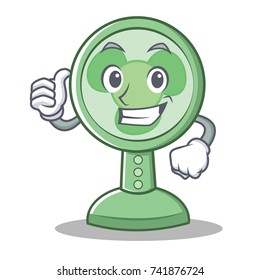 Thumbs up fan character cartoon style