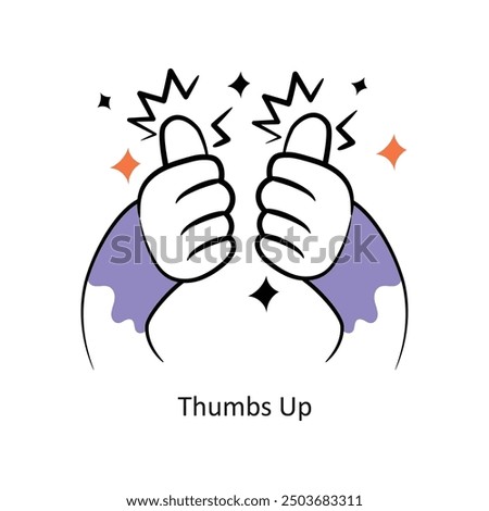 Thumbs Up filled outline Style Design Vector Stock illustration. 