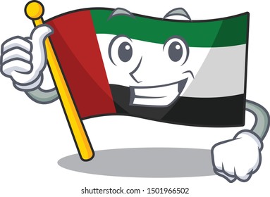 Thumbs up flag united arab emirates isolated cartoon