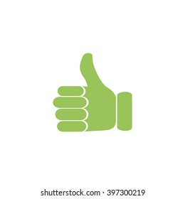 Thumbs up in a flat style on a transparent background