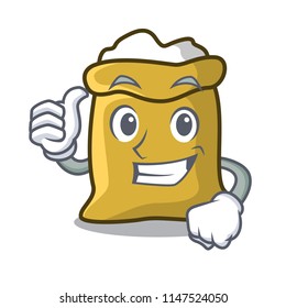 Thumbs up flour character cartoon style