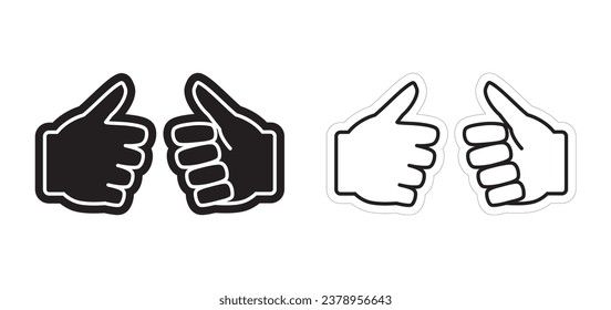 Thumbs Up Foam Hand Design, Gesture Indicating Approval, Vector EPS Template Isolated on White Background.