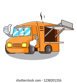Thumbs up Food Truck with Isolated on mascot