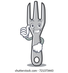 Thumbs up fork character cartoon style