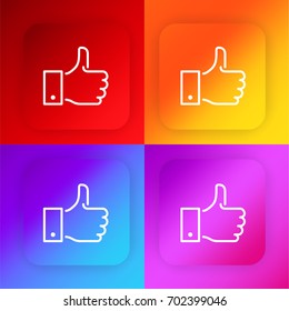 Thumbs up four color gradient app icon set