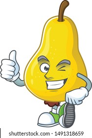 Thumbs up fruit pear character with mascot cartoon cute