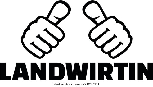 Thumbs with german farmer job title female