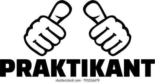 Thumbs with german intern job title male