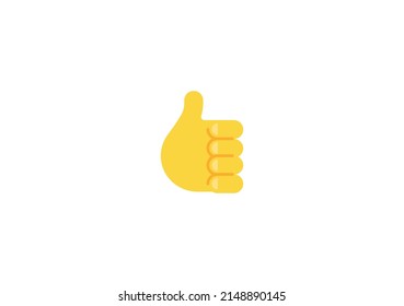 Thumbs Up Gesture Emoticon. Vector Like Emoji