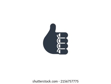 Thumbs Up Gesture Emoticon. Vector Like Emoji