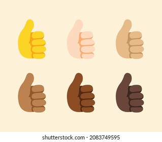 Icono de gesto hacia arriba. Thumbs Up emoji. Como un signo. Emoji gesto de tono de piel