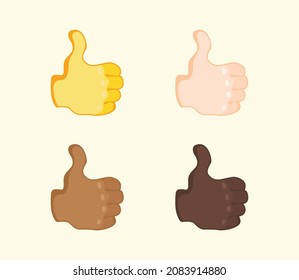 Thumbs Up Gesture Icon. Thumbs Up emoji. Like  sign. All skin tone gesture emoji