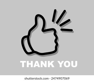 Thumbs up gesture icon. Thank you. Approval and like sign. Vector illustration. EPS 10