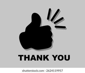 Thumbs up gesture icon. Thank you. Approval and like sign. Vector illustration. EPS 10