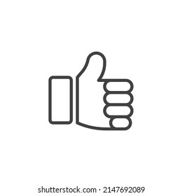 Thumbs Up gesture line icon. linear style sign for mobile concept and web design. Like sign outline vector icon. Agree symbol, logo illustration. Vector graphics