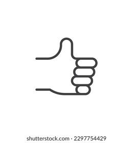 Thumbs up gesture line icon. linear style sign for mobile concept and web design. Thumbs up, like outline vector icon. OK, approval symbol, logo illustration. Vector graphics