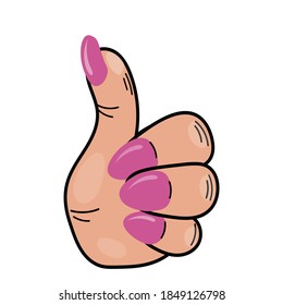 
Thumbs up gesture. OK!
Vector isolated on wiht background.