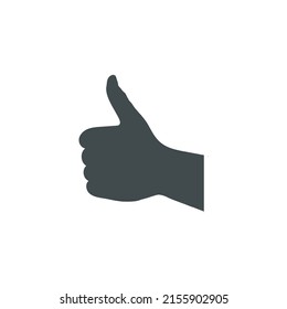 Thumbs up gesture on white background.